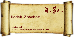 Medek Zsombor névjegykártya